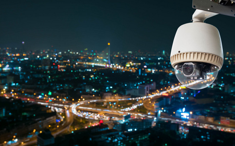 Cctv 摄像机或监视操作夜景与鱼眼照片 正版商用图片1nlpvk 摄图新视界