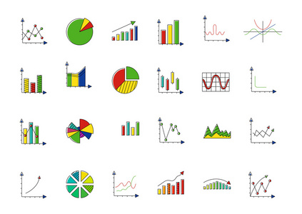 图表炫彩矢量图标集