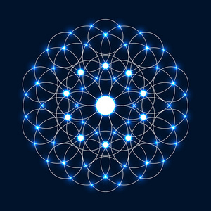 闪光的生命之花新的世界秩序.上帝之眼.手绘炼金术,宗教,灵性,神秘.