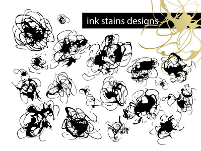 垃圾油墨污渍刷设计。矢量图