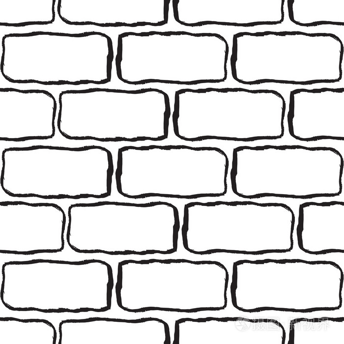 白砖墙上的图案插画-正版商用图片1nlykk-摄图新视界