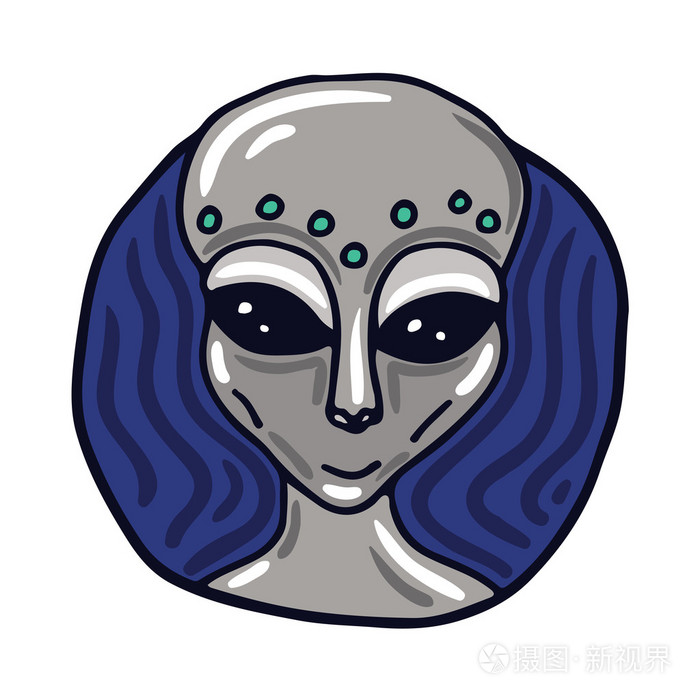 罗斯威尔灰色外星人卡通肖像