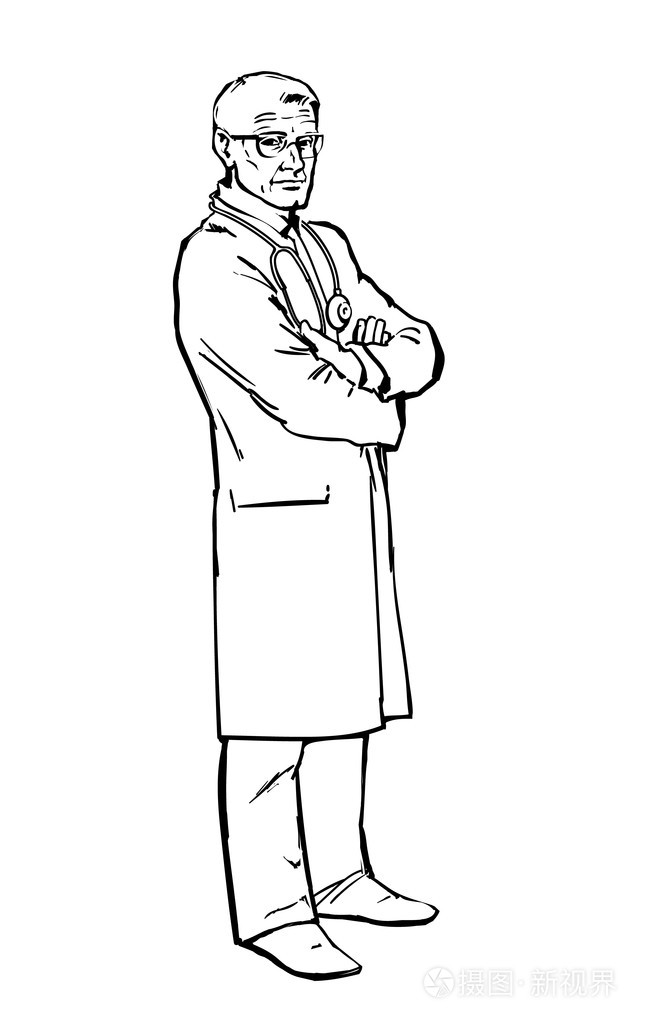 老站双臂交叉的男医生