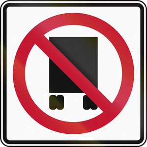 美国交通标志-没有卡车/国家网络禁止照片