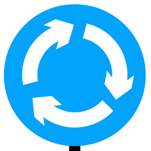 路标-让路圆形标志让路交通标志-让路-在伦敦,英国汽车让路给警车一群