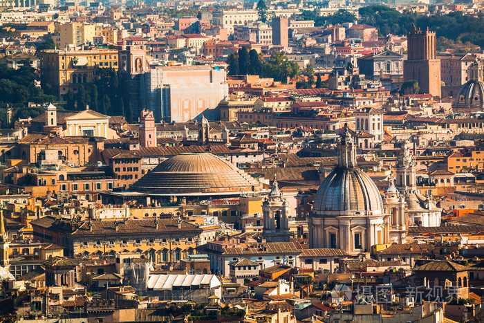 城市景观的罗马市中心 (万神殿) 取自 st 彼得大教堂的视图.