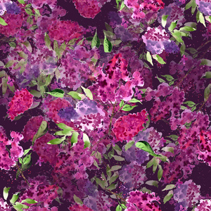 水彩淡紫色花
