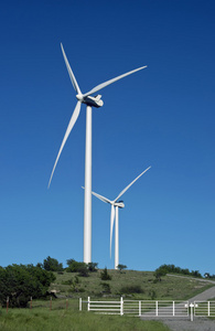 在俄克拉荷马州的风力涡轮机