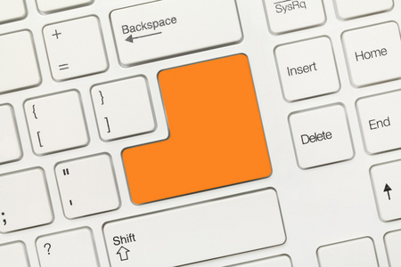 白色的概念键盘空白的橙色键