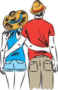 游客男人和女人图照片