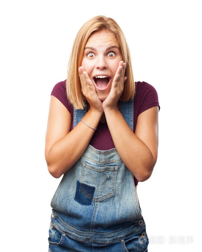 金发女孩与惊讶的表情照片-正版商用图片1nmk4i-摄图新视界