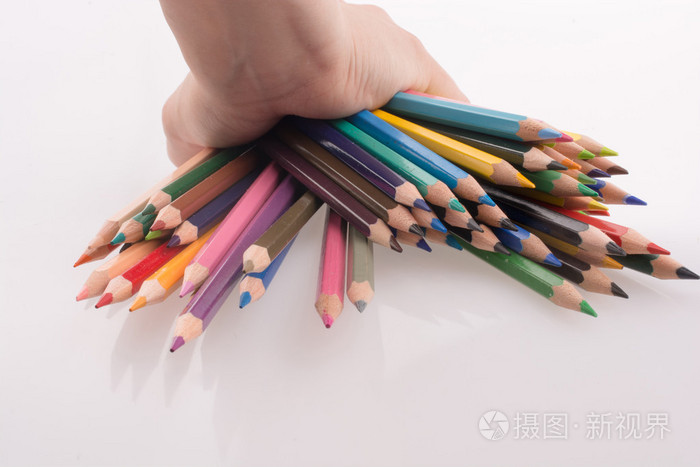 彩色铅笔一大把图片