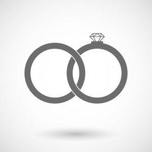 孤立的矢量图的两个保税结婚戒指