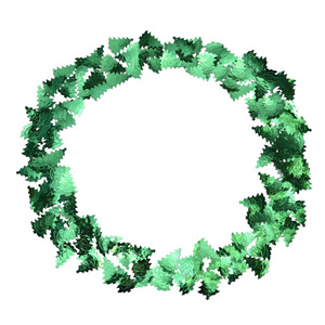 框架的五彩纸屑。绿色的框架。圣诞五彩纸屑。风光