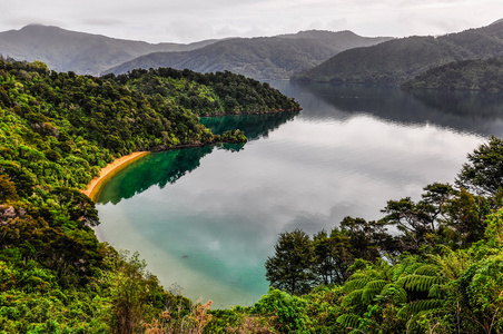 海湾在夏洛特皇后路，新西兰的视图