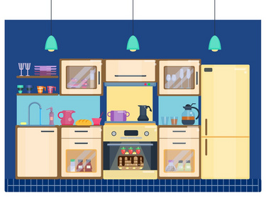 厨房室内用具 电器与家具