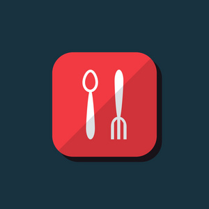 矢量汤匙和叉子图标