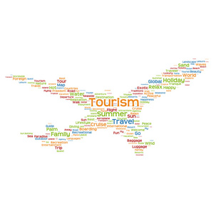 作为飞机旅行词云或 wordcloud