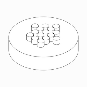 宽经典点箭头图标，等距 3d 风格