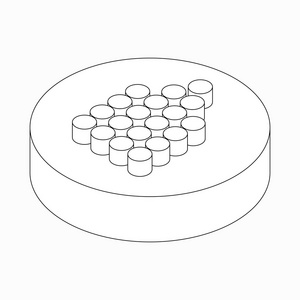 宽点箭头图标，等距 3d 风格