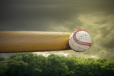 球棒砸棒球球三维图