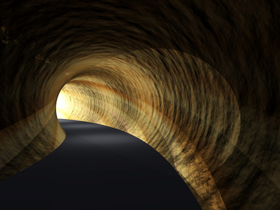 黑暗的抽象道路隧道