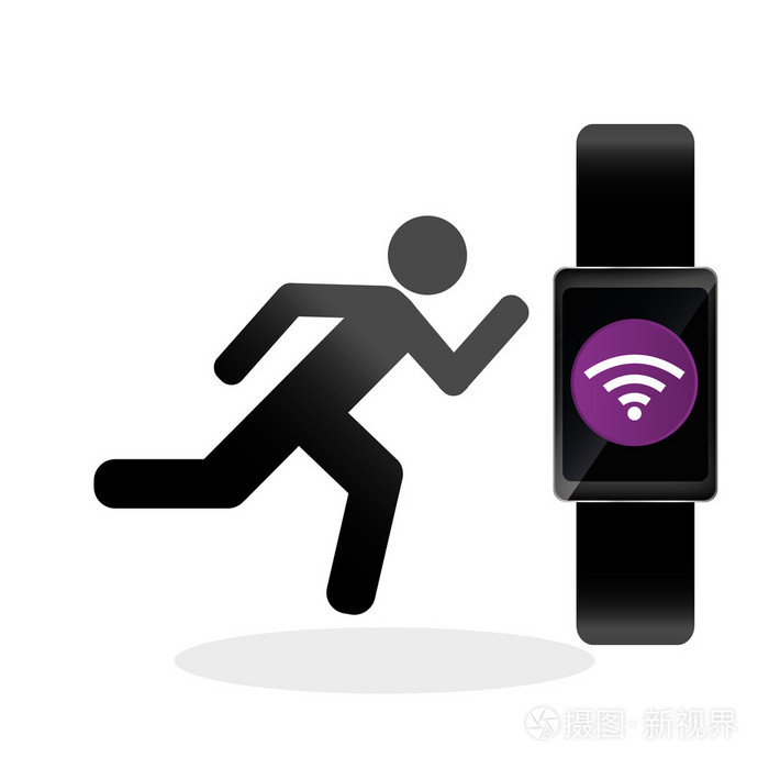 可穿戴式技术设计.社交媒体图标,矢量图