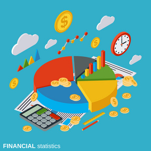 金融统计 分析 业务报告矢量的概念