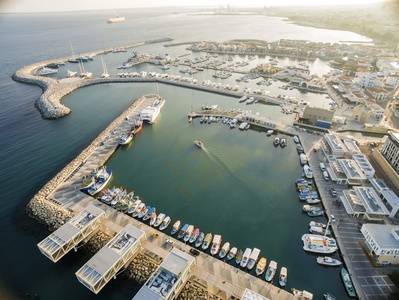 塞浦路斯利马索尔老港口的鸟瞰图