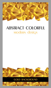 抽象多彩三角几何黄金背景封面模板宣传册报告。现代设计横幅