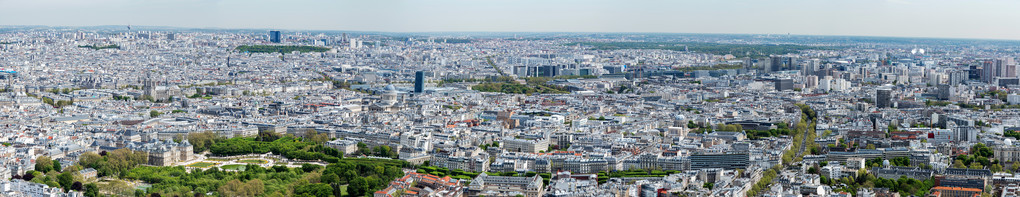 巴黎城市景观鸟瞰全景
