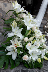 婚礼安排的花朵。穆尔西亚。西班牙