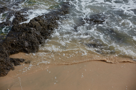 热带海洋海滩与波