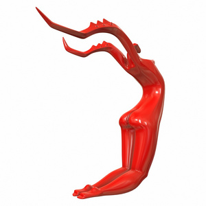雕塑雌螳螂。3d 图
