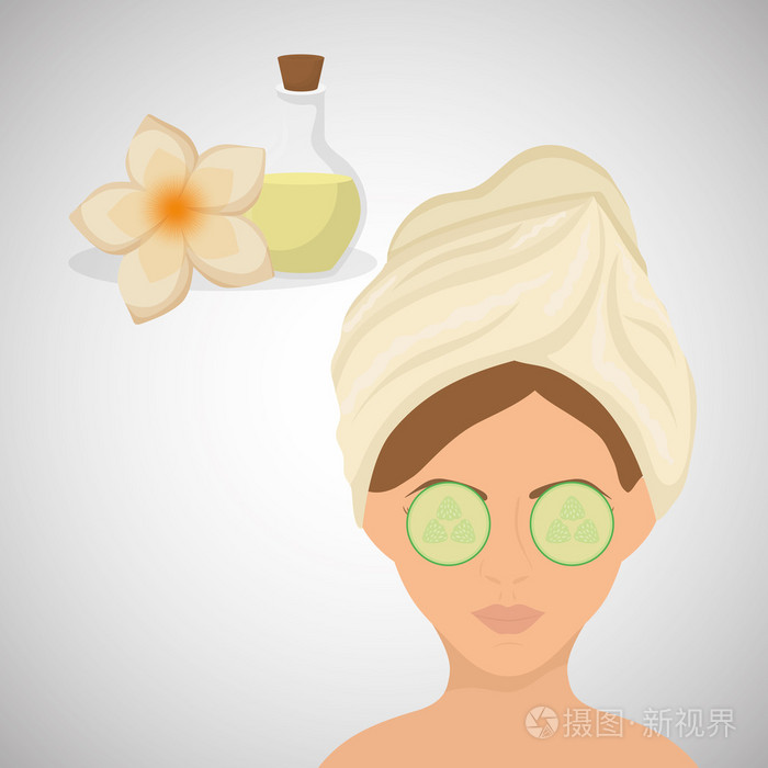 皮肤护理概念.平的插图