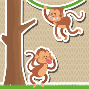猴子设计 动物 卡通概念