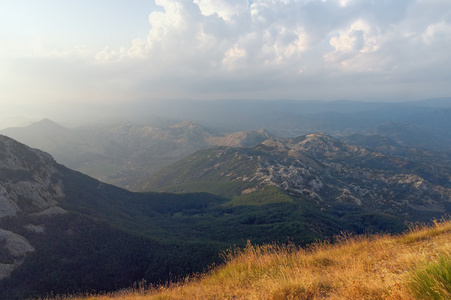 Lovcen 国家公园的看法。黑山