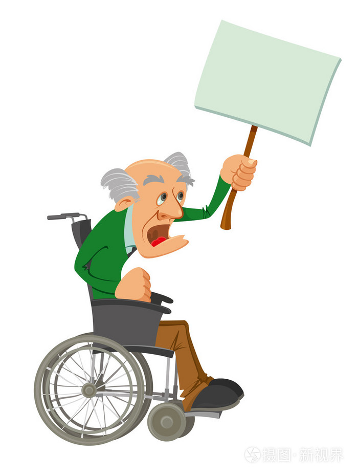 坐在轮椅上的老人