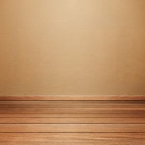 室内混凝土墙与棕色实木地板