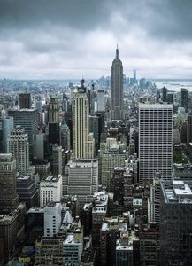 美国纽约市曼哈顿中城鸟瞰图