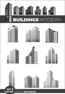 摩天大楼房屋建筑图标
