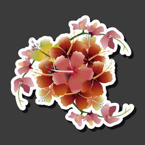 热带花卉设计。花卉的图标。自然概念，矢量图