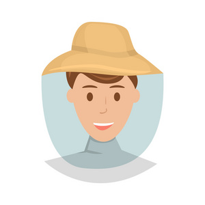 养蜂人卡通矢量图照片