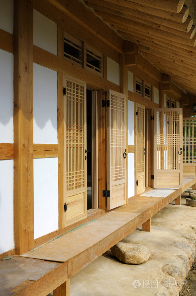 传统韩屋入口特写