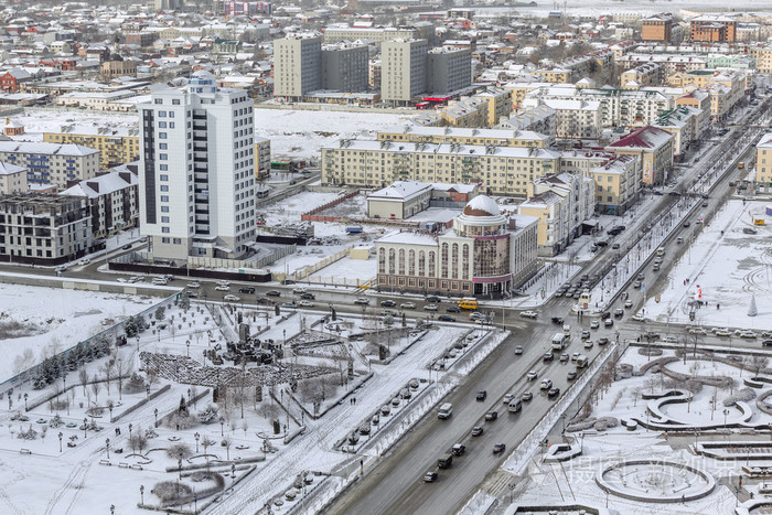 从格罗兹尼市高地视图