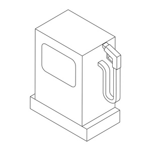 加油站图标，等距 3d 风格