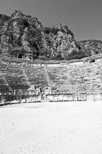 在玛拉土耳其欧洲老罗马墓地考古剧场