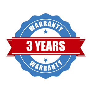 三年保修密封-圆形邮票照片