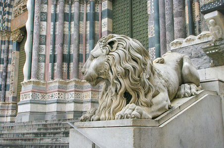 雕塑的狮子，热那亚，意大利