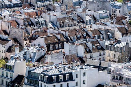 巴黎屋顶和建筑城景